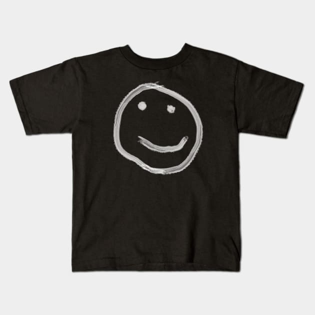 SMILE IN WHITE OIL Kids T-Shirt by jcnenm